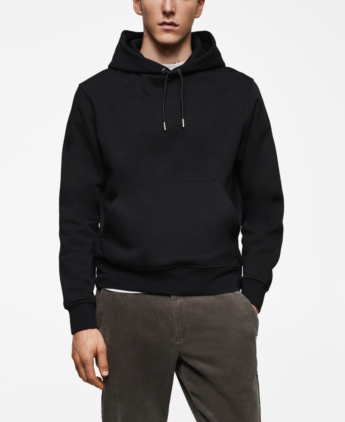 Men's Cotton Kangaroo-Hooded Sweatshirt - Navy