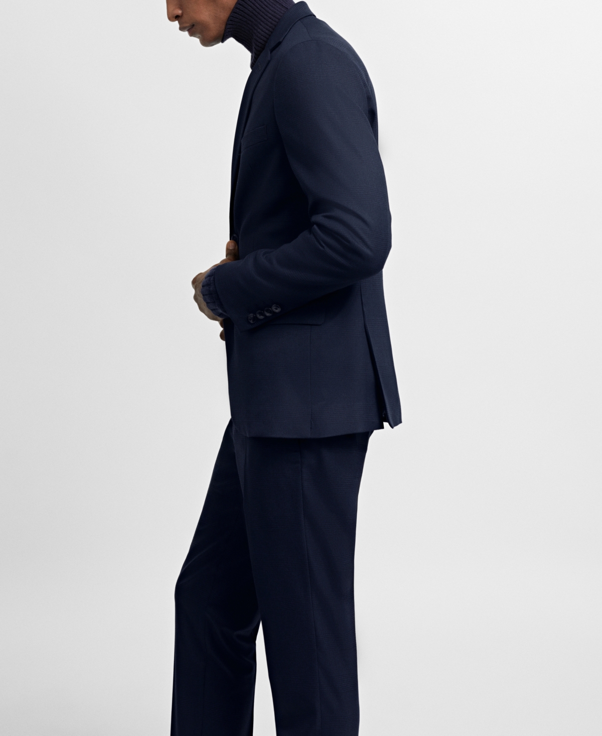 Shop Mango Men's Super Slim-fit Stretch Fabric Suit Blazer In Dark Navy