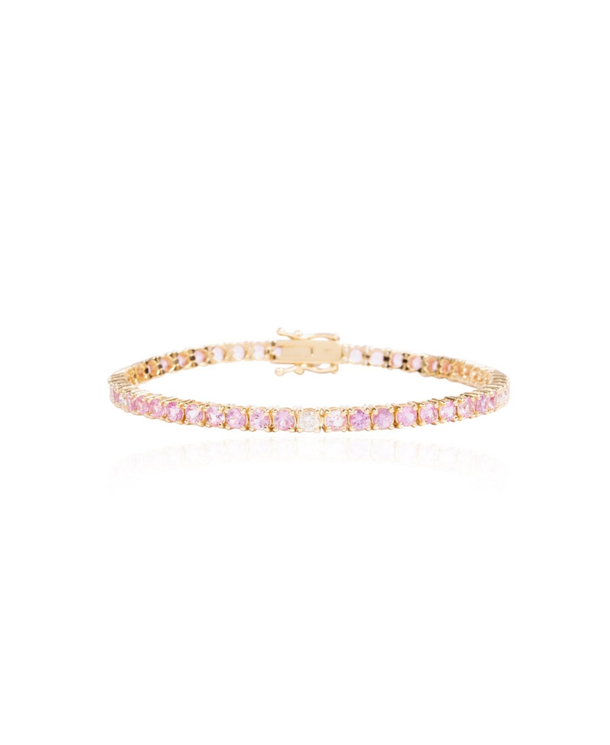 Large Pink Sapphire and Diamond Bracelet - Pink