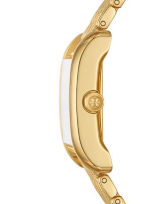 TORY BURCH レディース時計 ゴールド/ホワイト TORY BURCH Robinson Womens Double Wrap Watch, White Dial