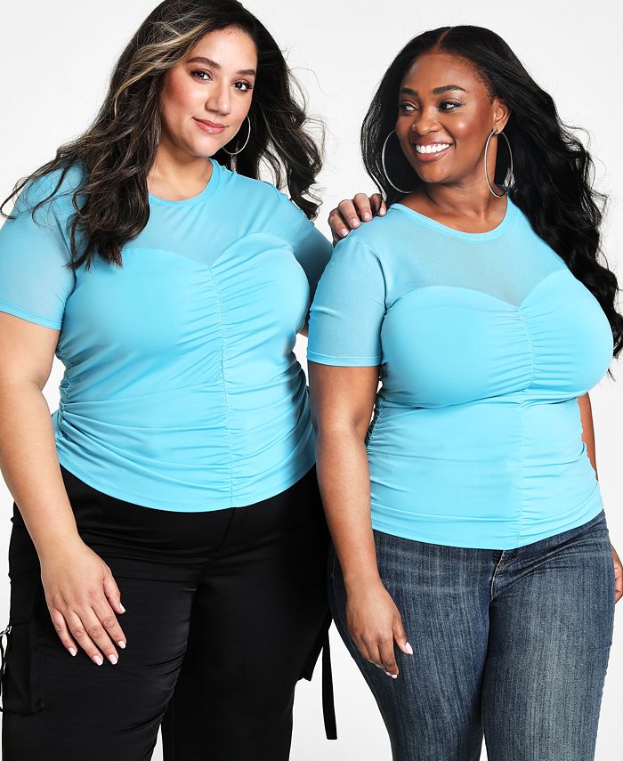 Nina Parker Trendy Plus Size Ruched Knit Top Macy's