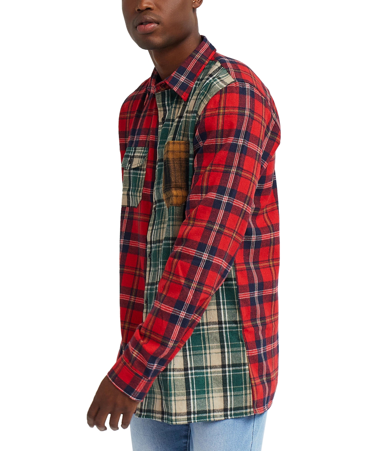 Shop Reason Men's Split Flannel Long Sleeves Shirt In Multi