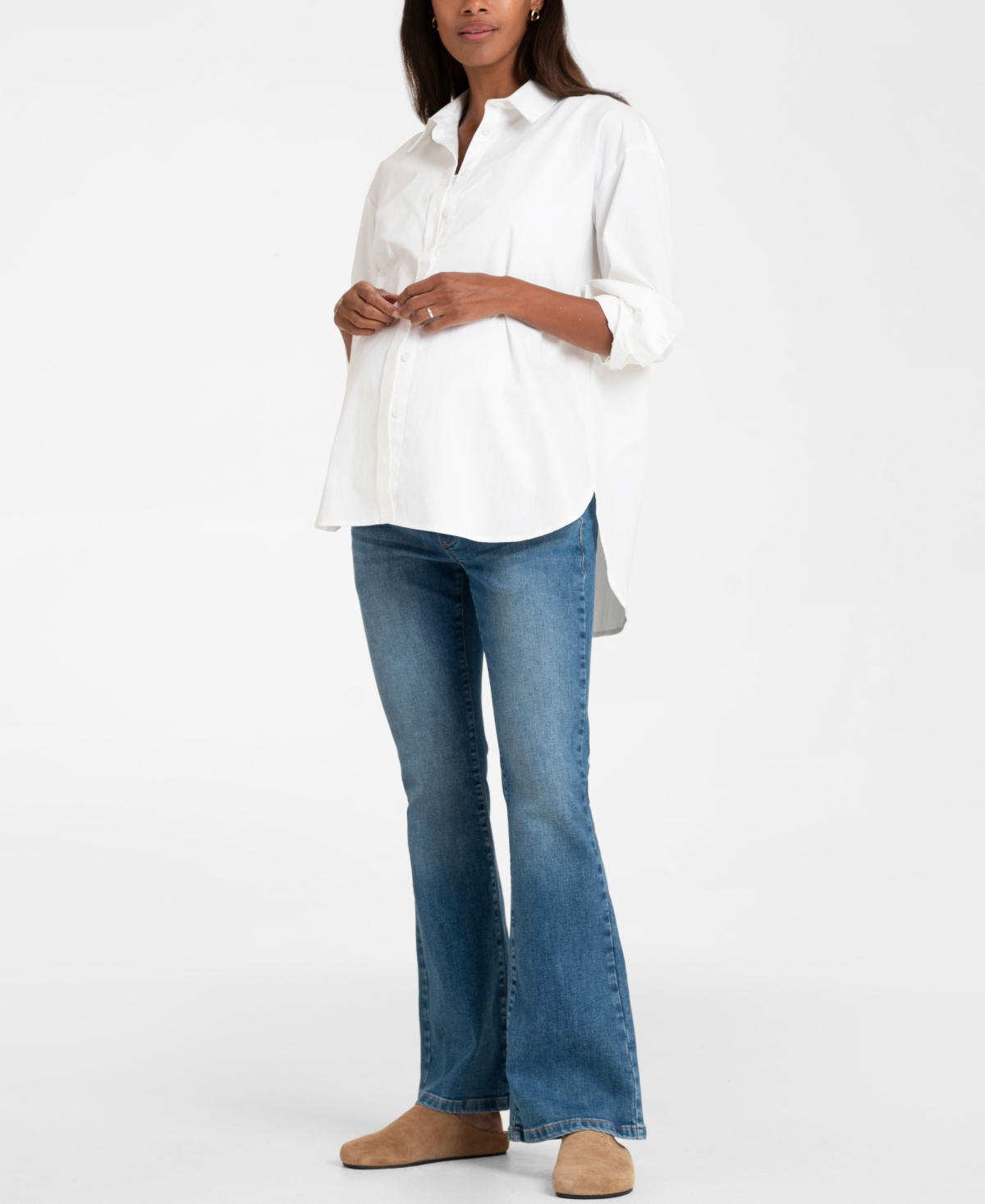 SERAPHINE WOMEN'S MATERNITY COTTON BOOTCUT MATERNITY JEANS 