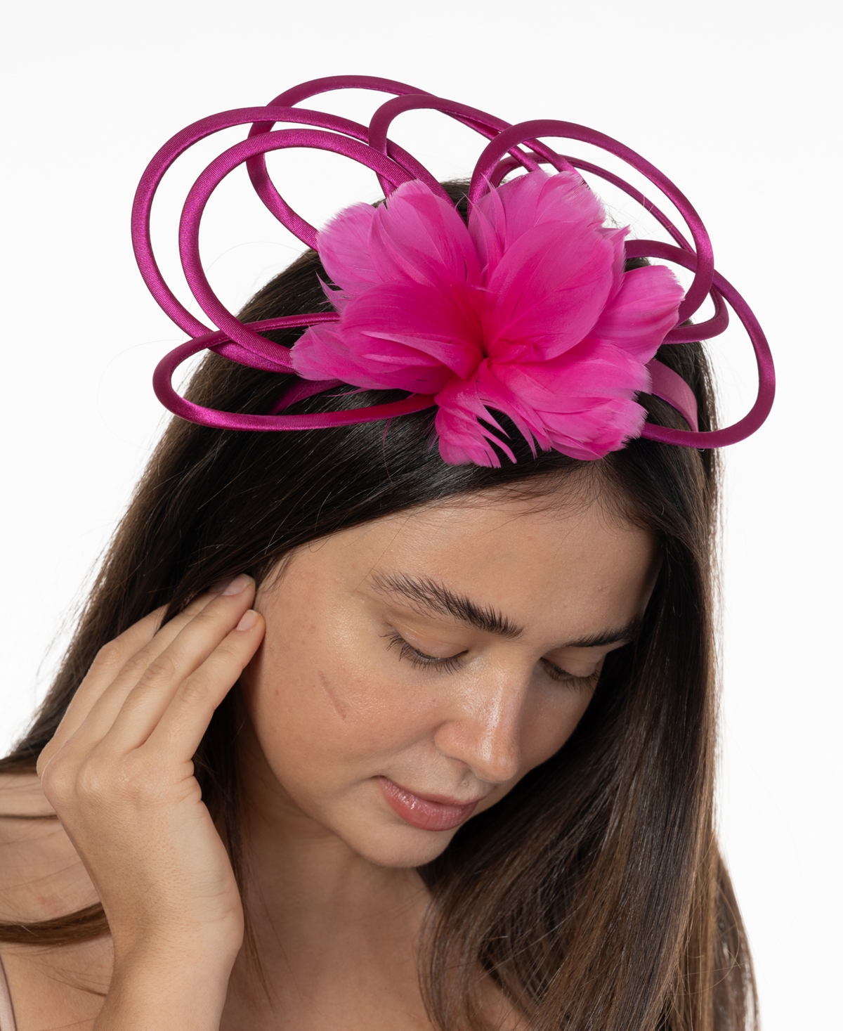 Bellissima Millinery Collection Women's Feather & Flower Fascinator In Fuchsia