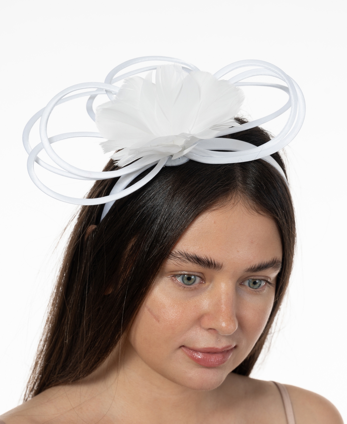 Shop Bellissima Millinery Collection Women's Feather & Flower Fascinator In White