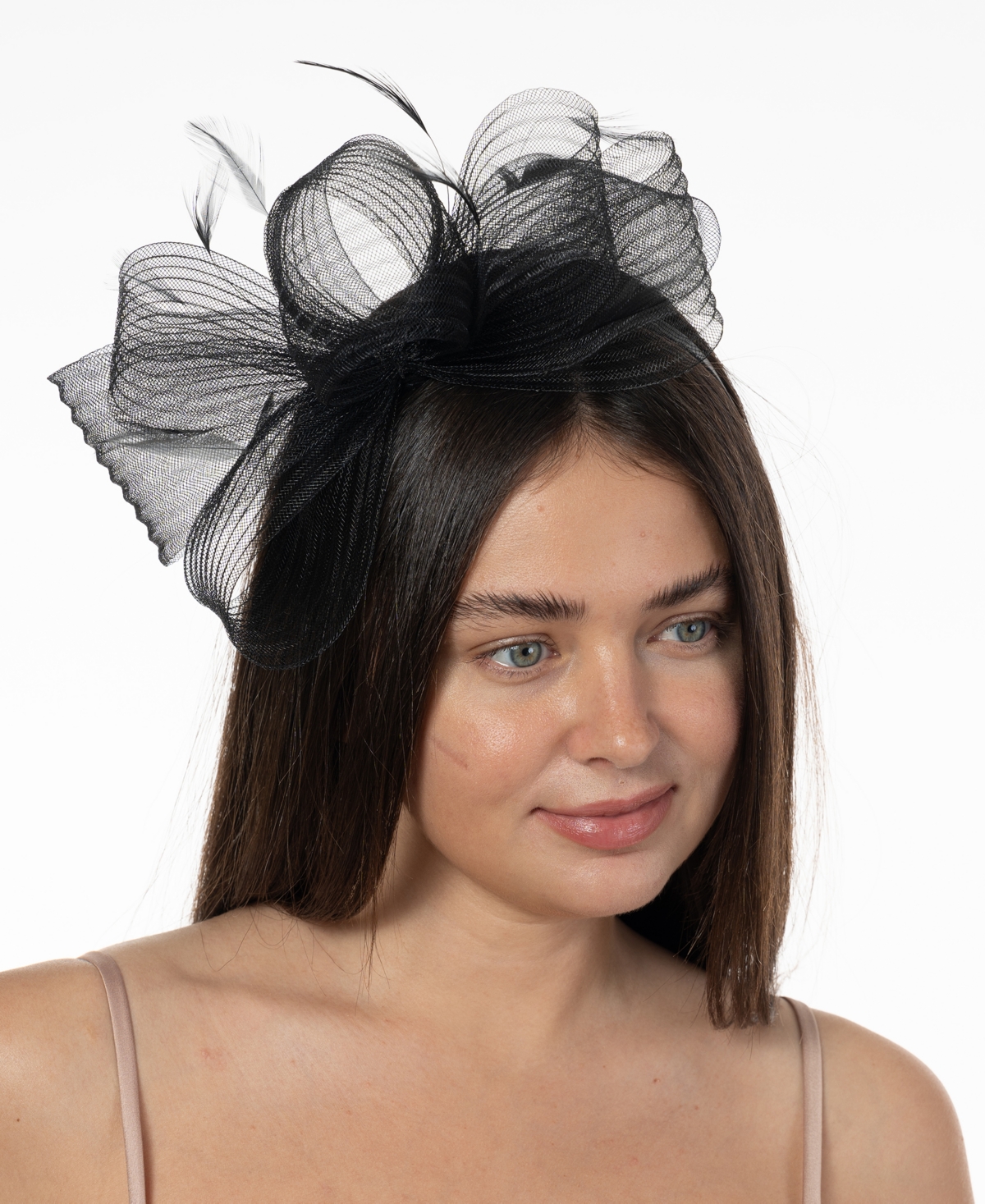 Shop Bellissima Millinery Collection Women's Mixed Bow & Feather Fascinator In Black
