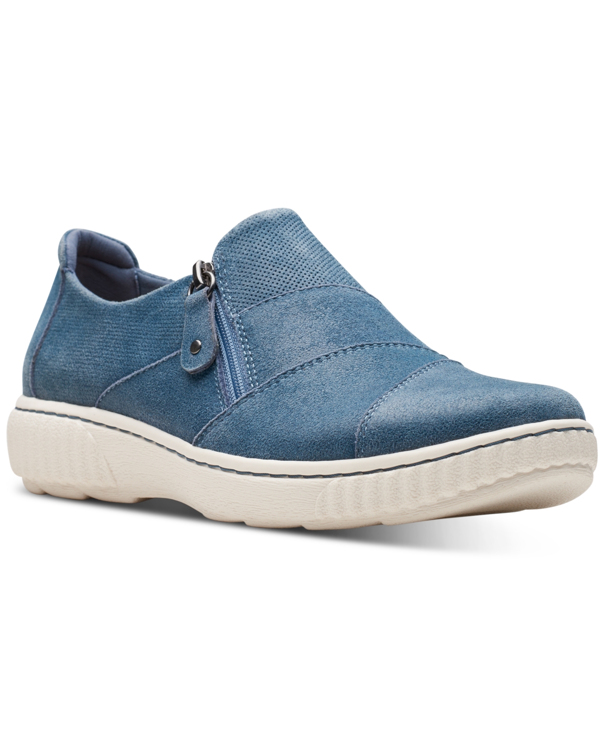 Clarks Women s Caroline Grace Side Zip Comfort Flats Blue