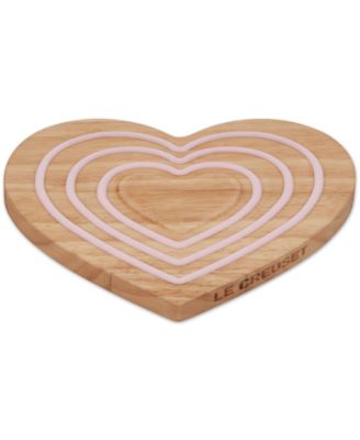 Le Creuset - Heart Shaped Magnetic Wood Trivet, 8"