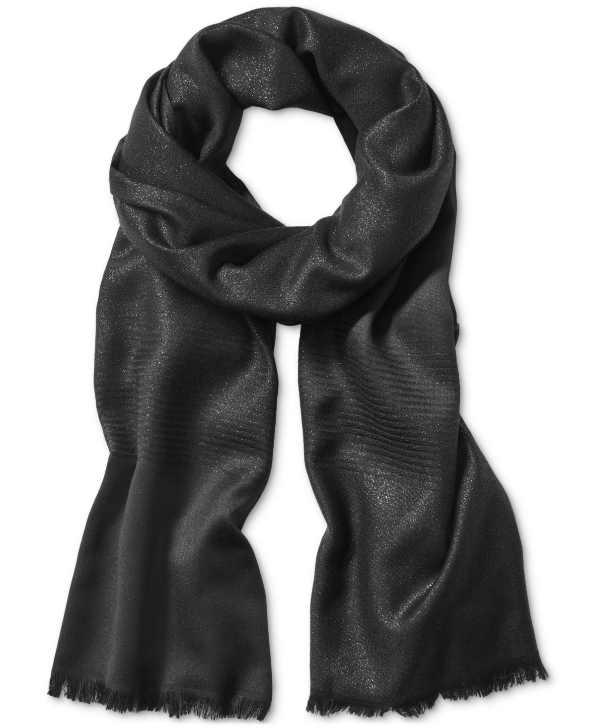 Women's Ombre Shimmer Scarf - Black