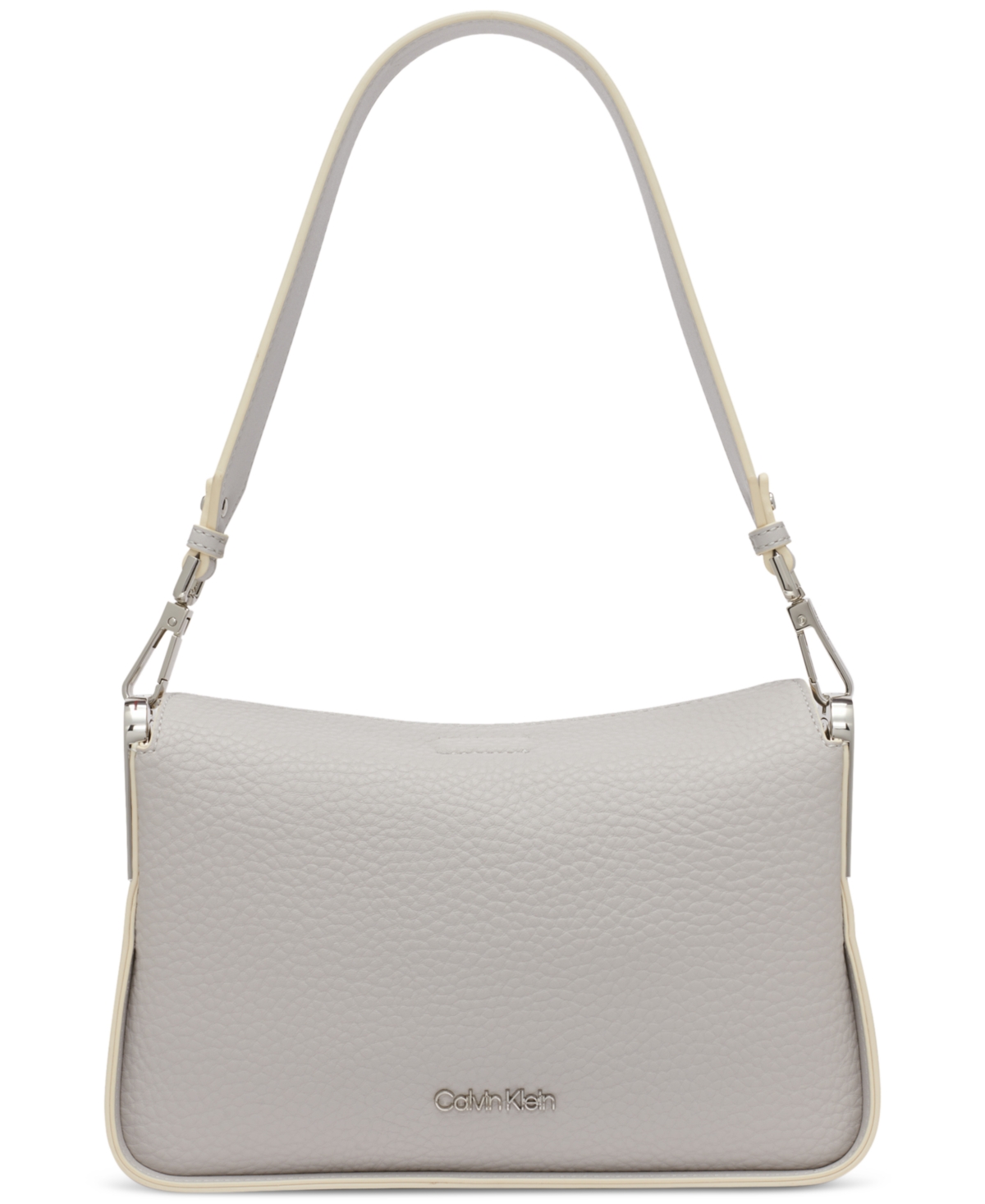 Calvin Klein Fay Demi Shoulder With Magnetic Top Closure In Dove Grey
