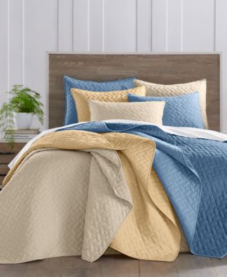 Charter Club Reversible Chambray Quilts Created For Macys In Yellow