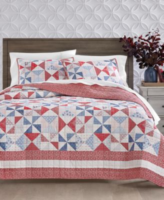 Shop Charter Club Americana Heirloom Patchwork Quilts Created For Macys In Blue Combo