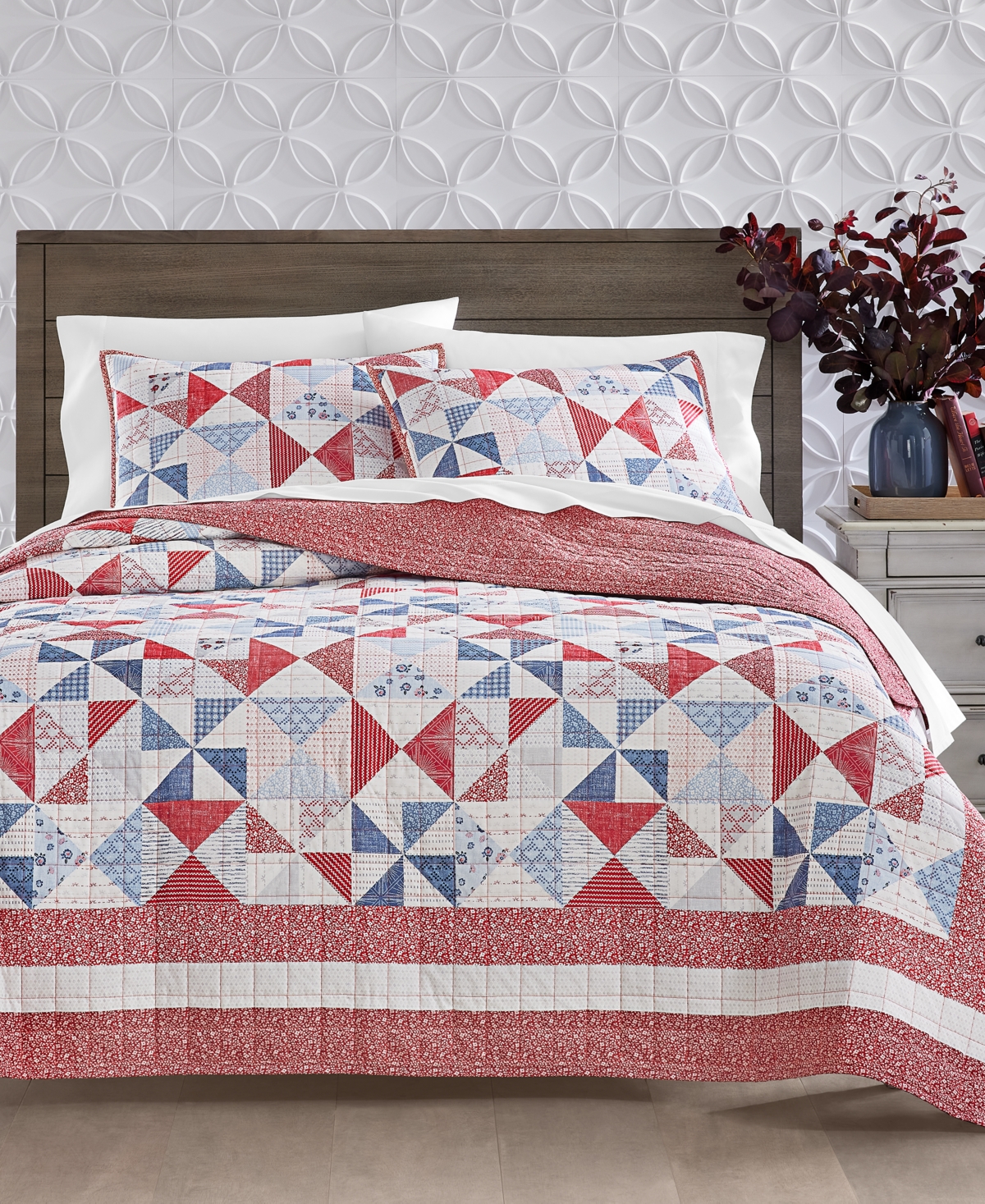 Shop Charter Club Americana Heirloom Patchwork Quilt, Full/queen, Created For Macy's In Blue Combo
