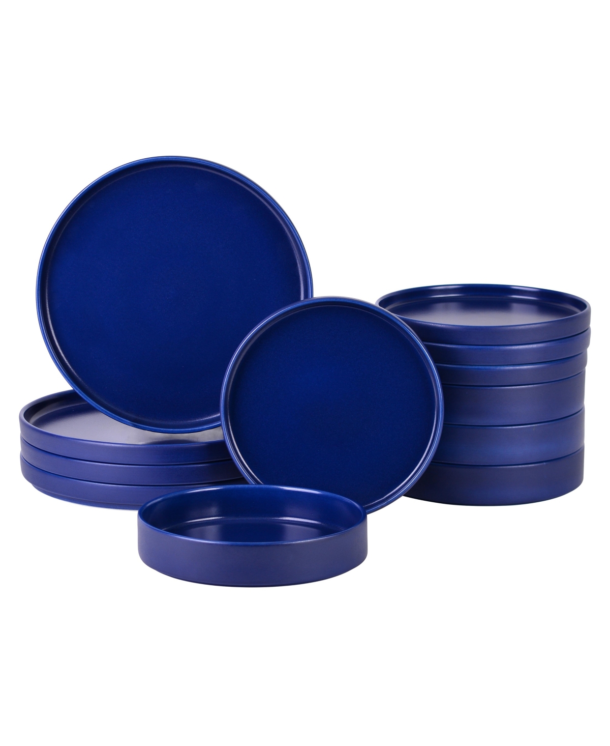 Kaden Stoneware 12 Piece Dinnerware Set, Service for 4 - Blue