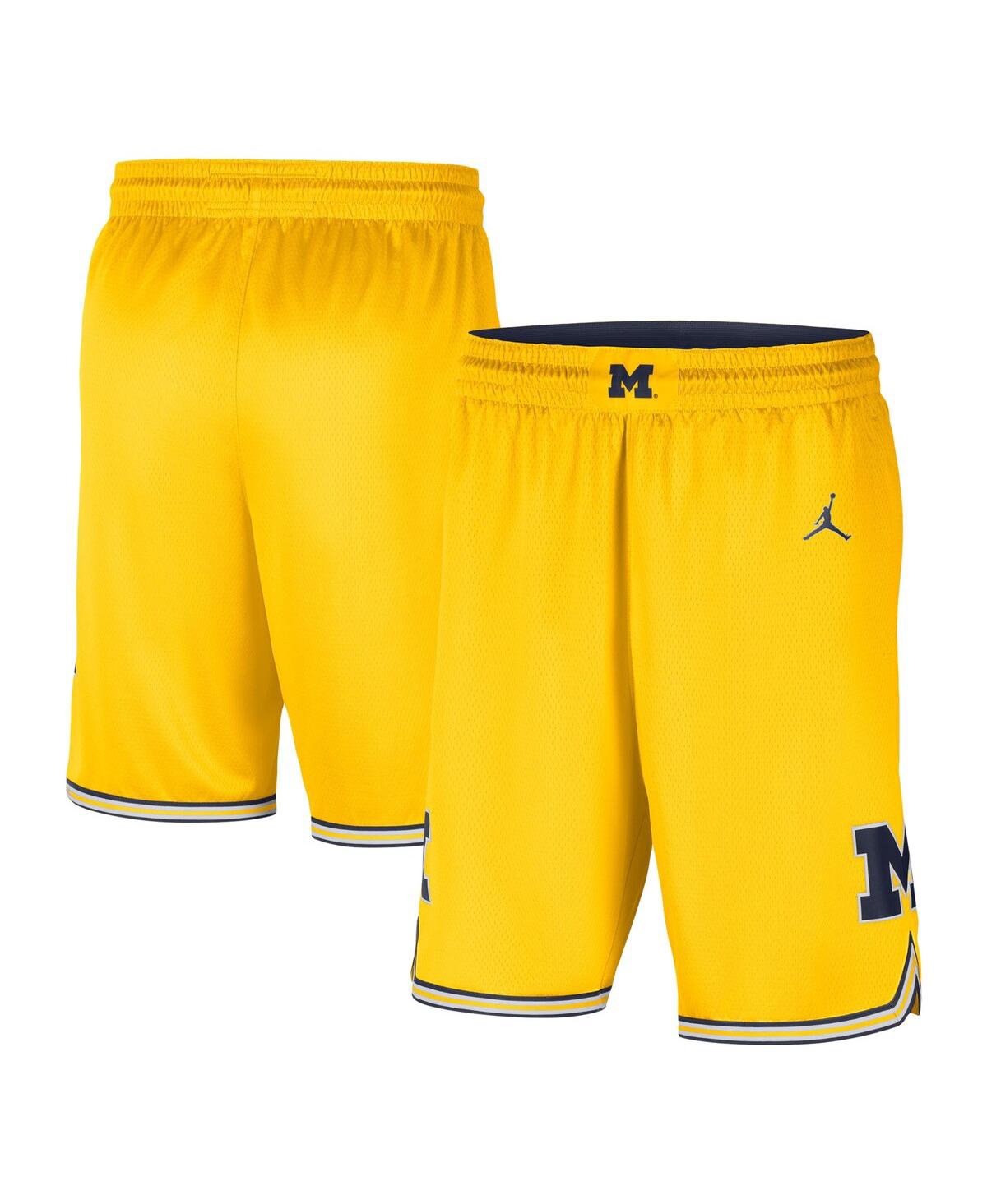Shop Nike Men's  Maize Michigan Wolverines Limited Performance Basketball Shorts
