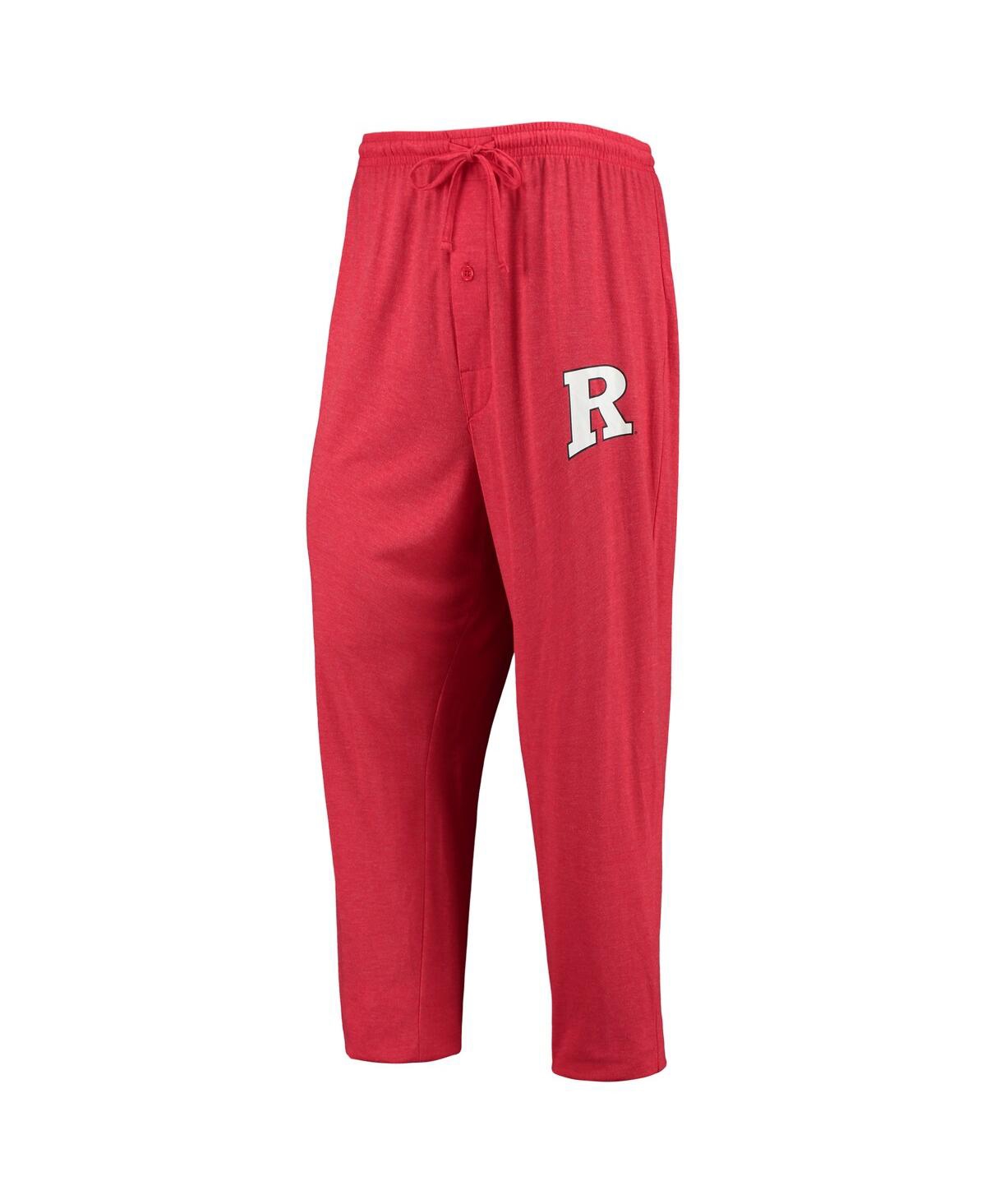 Concepts Sport Men's  Scarlet, Heathered Charcoal Distressed Rutgers Scarlet Knights Meter Long Sleev In Scarlet,heather Charcoal