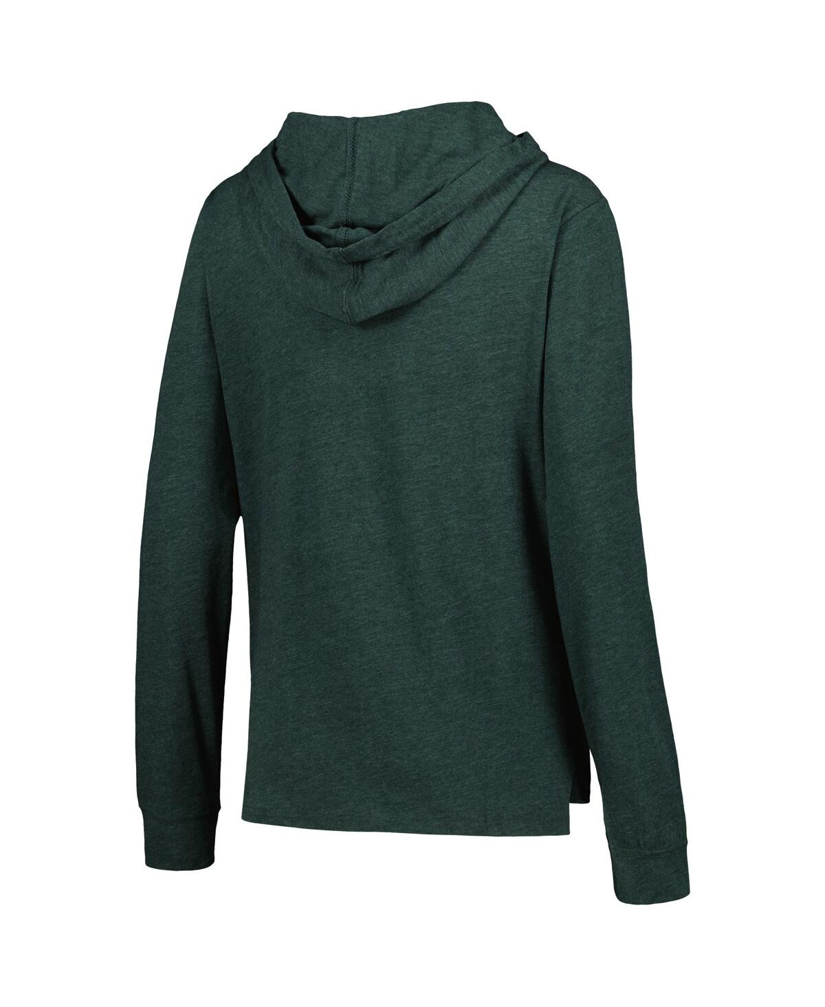 Women's Concepts Sport Heathered Green Distressed Michigan State Spartans Long Sleeve Hoodie T-shirt and Pants Sleep Set