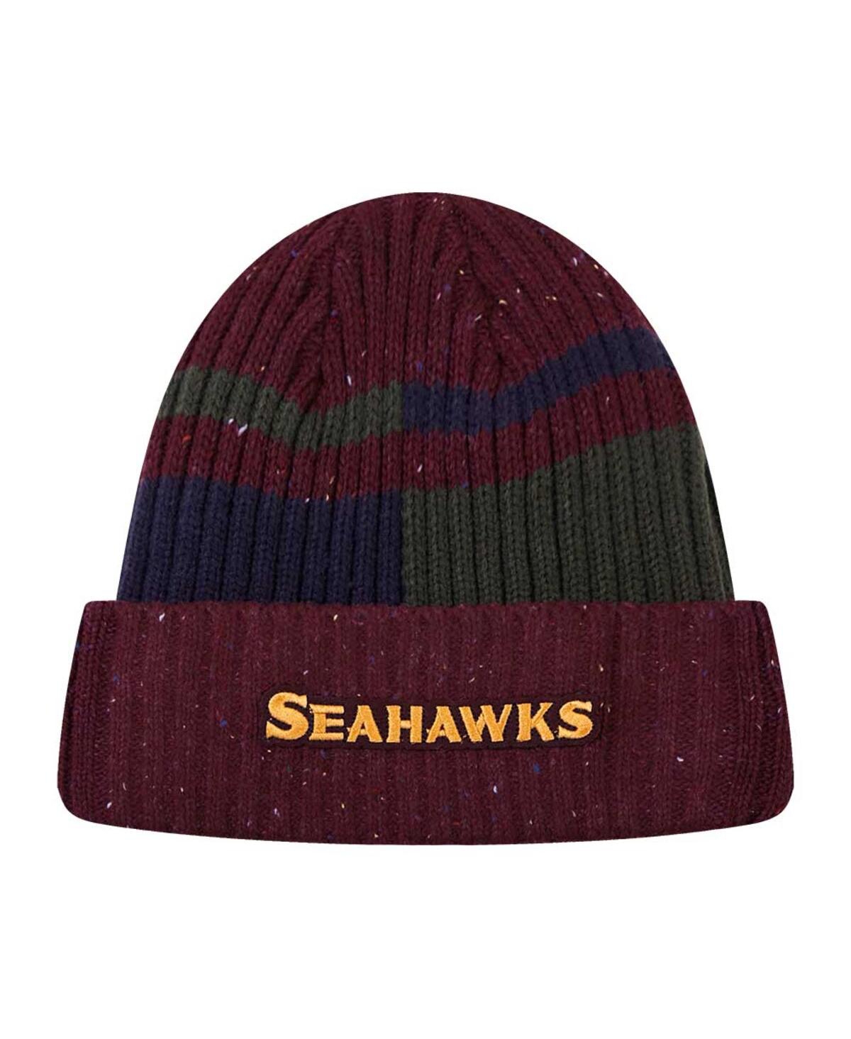 Shop Pro Standard Men's  Burgundy Seattle Seahawks Speckled Cuffed Knit Hat