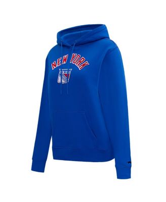Women's Blue New York Rangers Classic Chenille Pullover Hoodie