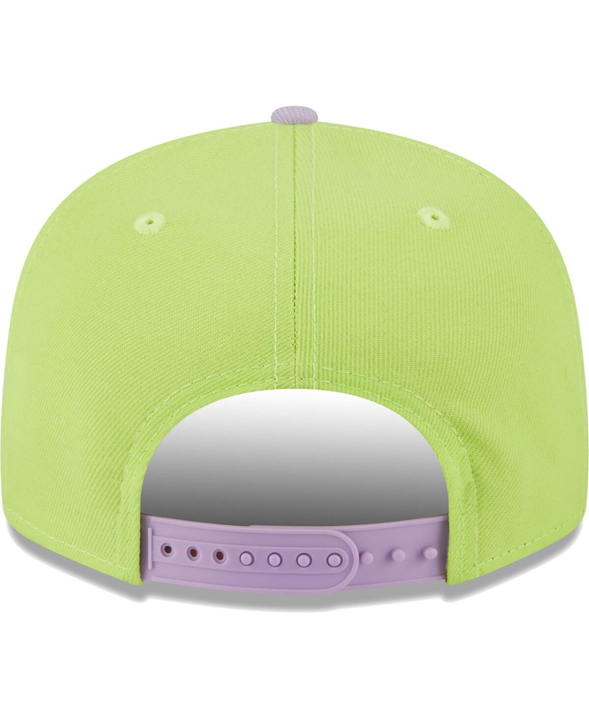 Shop New Era Men's  Neon Green, Lavender Philadelphia Eagles Two-tone Color Pack 9fifty Snapback Hat In Neon Green,lavender