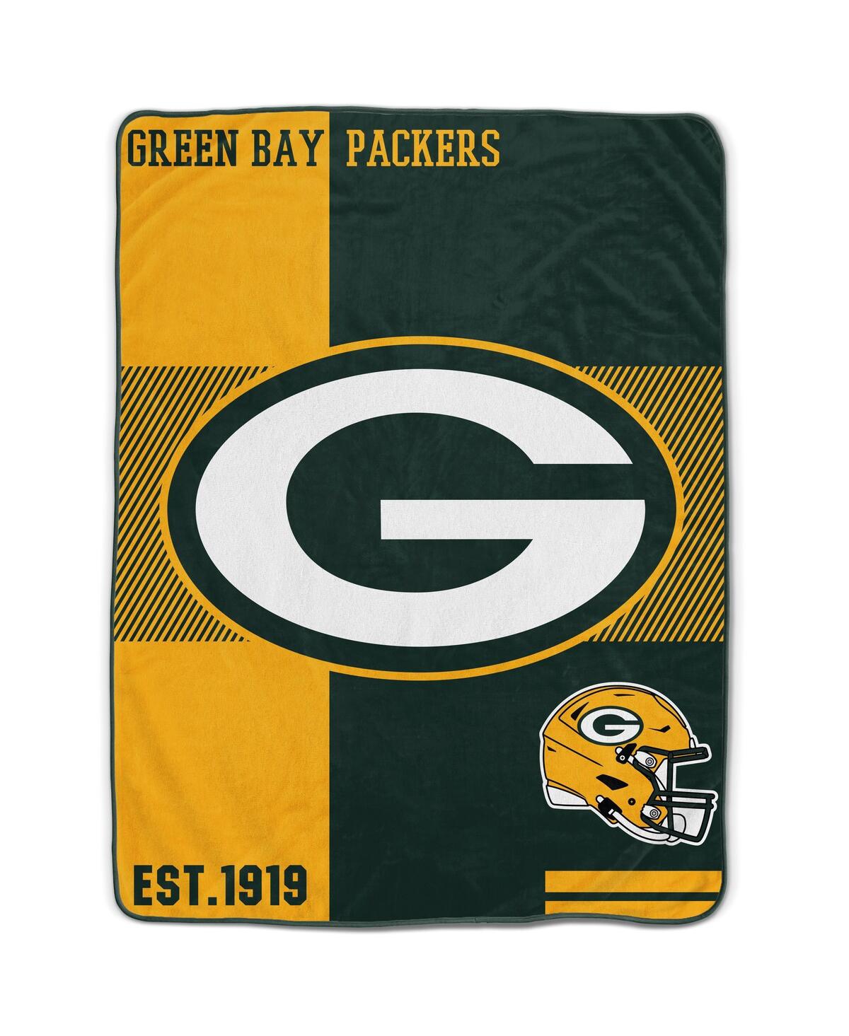 Pegasus Home Fashions Green Bay Packers 60" X 80" Sherpa Throw Blanket In Green,yellow