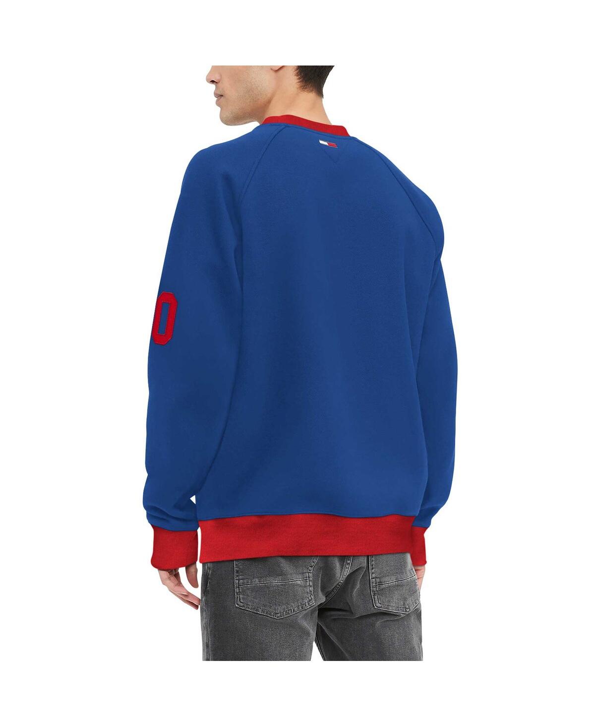 Shop Tommy Hilfiger Men's  Royal Buffalo Bills Reese Raglan Tri-blend Pullover Sweatshirt
