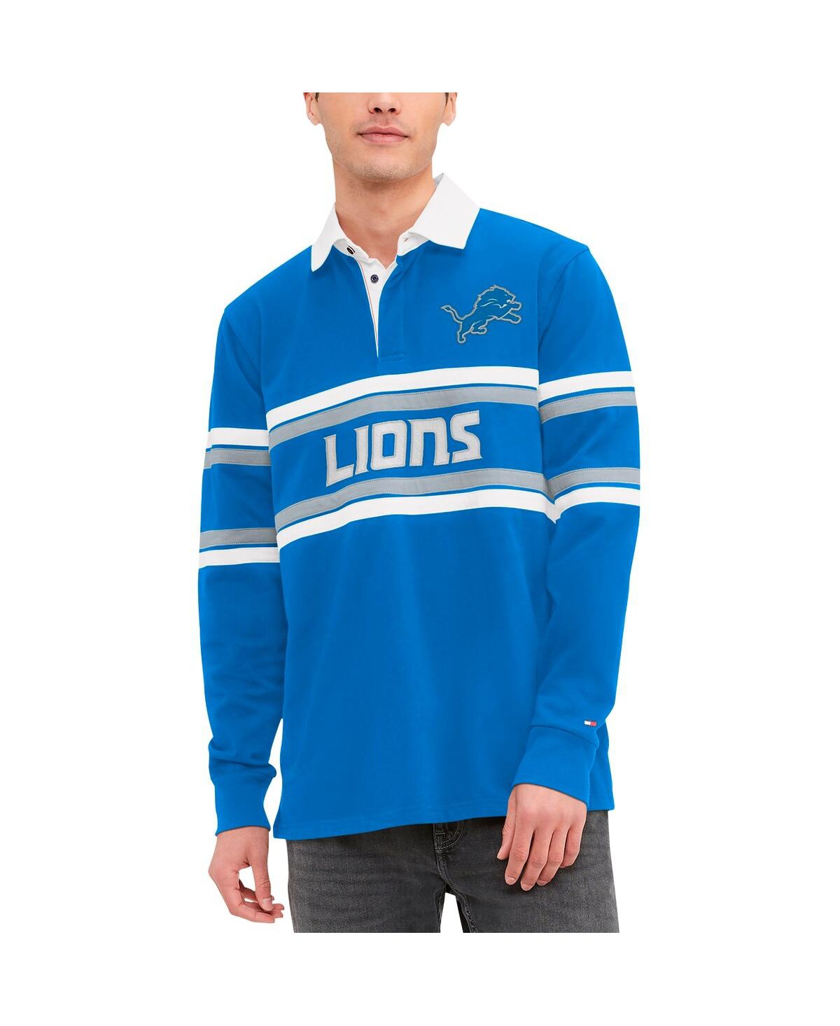 Shop Tommy Hilfiger Men's  Royal Detroit Lions Cory Varsity Rugby Long Sleeve T-shirt
