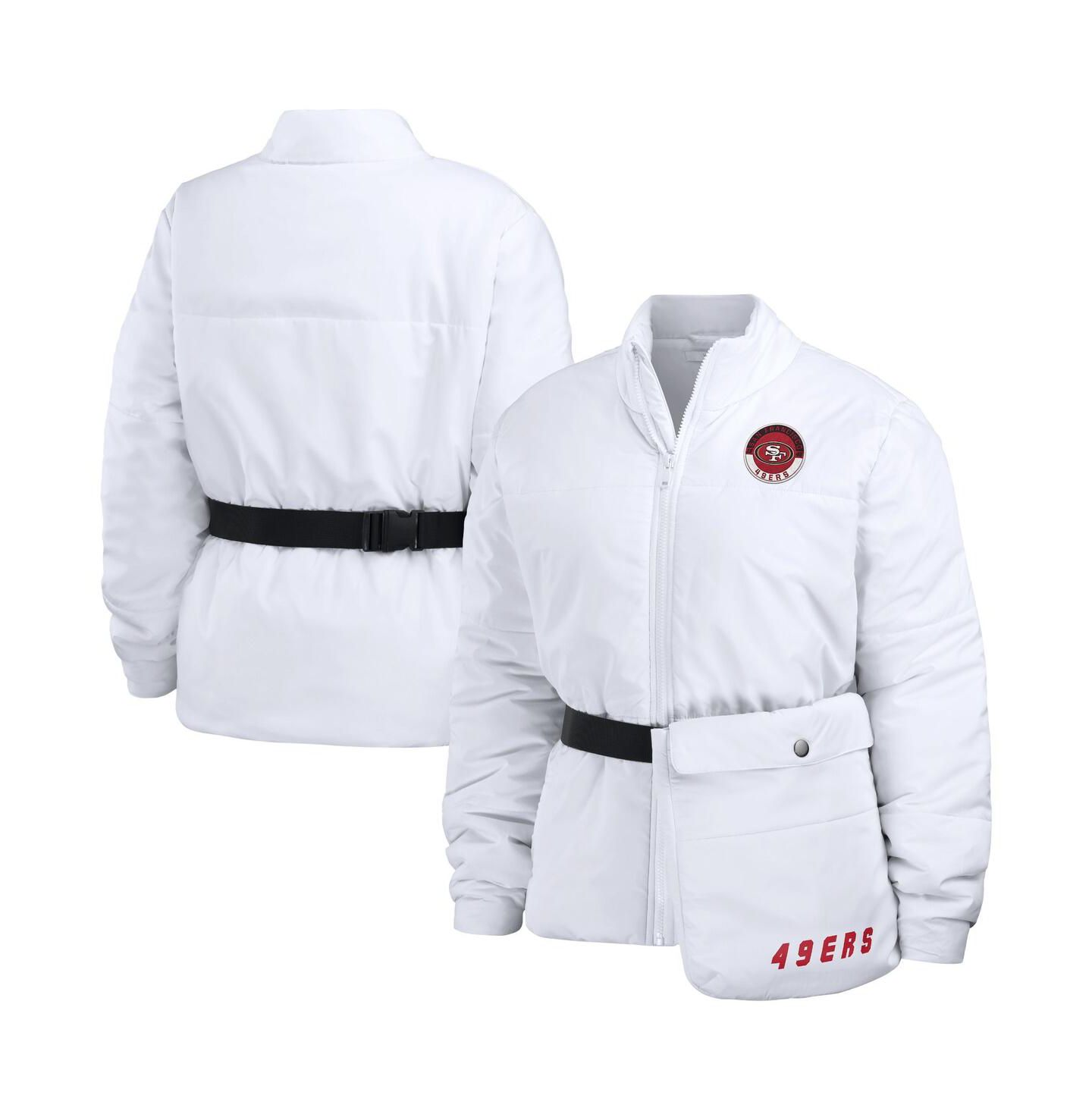 Женская куртка WEAR by Erin Andrews White San Francisco 49ers Packaway Full-Zip Puffer — фото 1