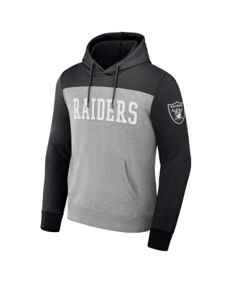 Men's NFL x Darius Rucker Collection by Heather Gray Las Vegas Raiders Color Blocked Pullover Hoodie