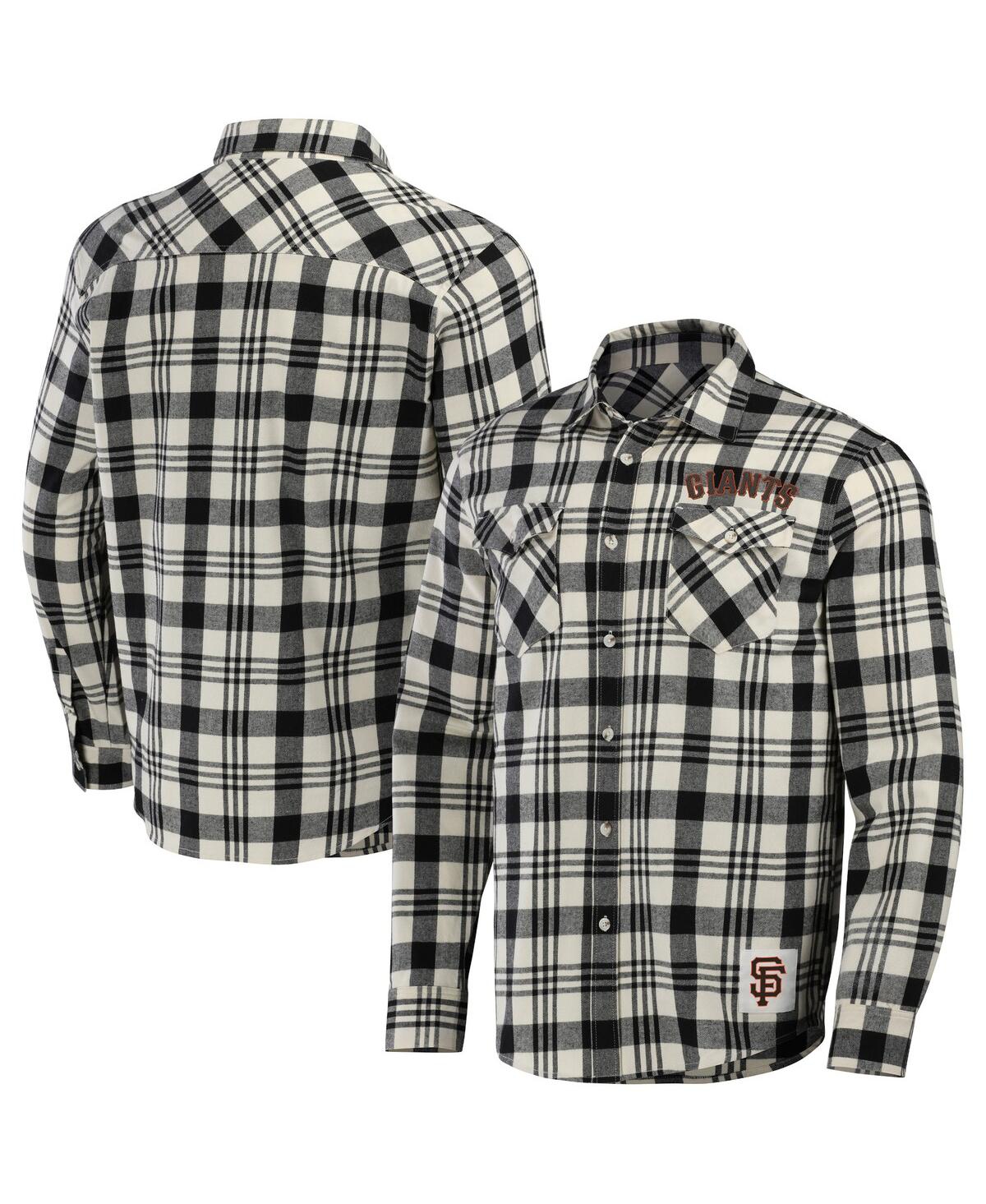 Fanatics Men's Darius Rucker Collection By  Black San Francisco Giants Plaid Flannel Button-up Shirt