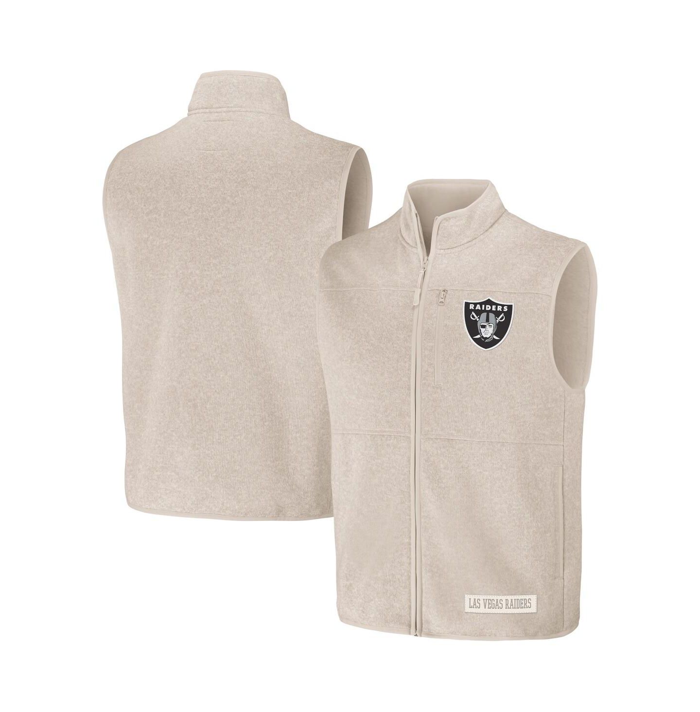 Мужской жилет Fanatics NFL x Darius Rucker Collection by Oatmeal Las Vegas Raiders Full-Zip Sweater Vest — фото 1