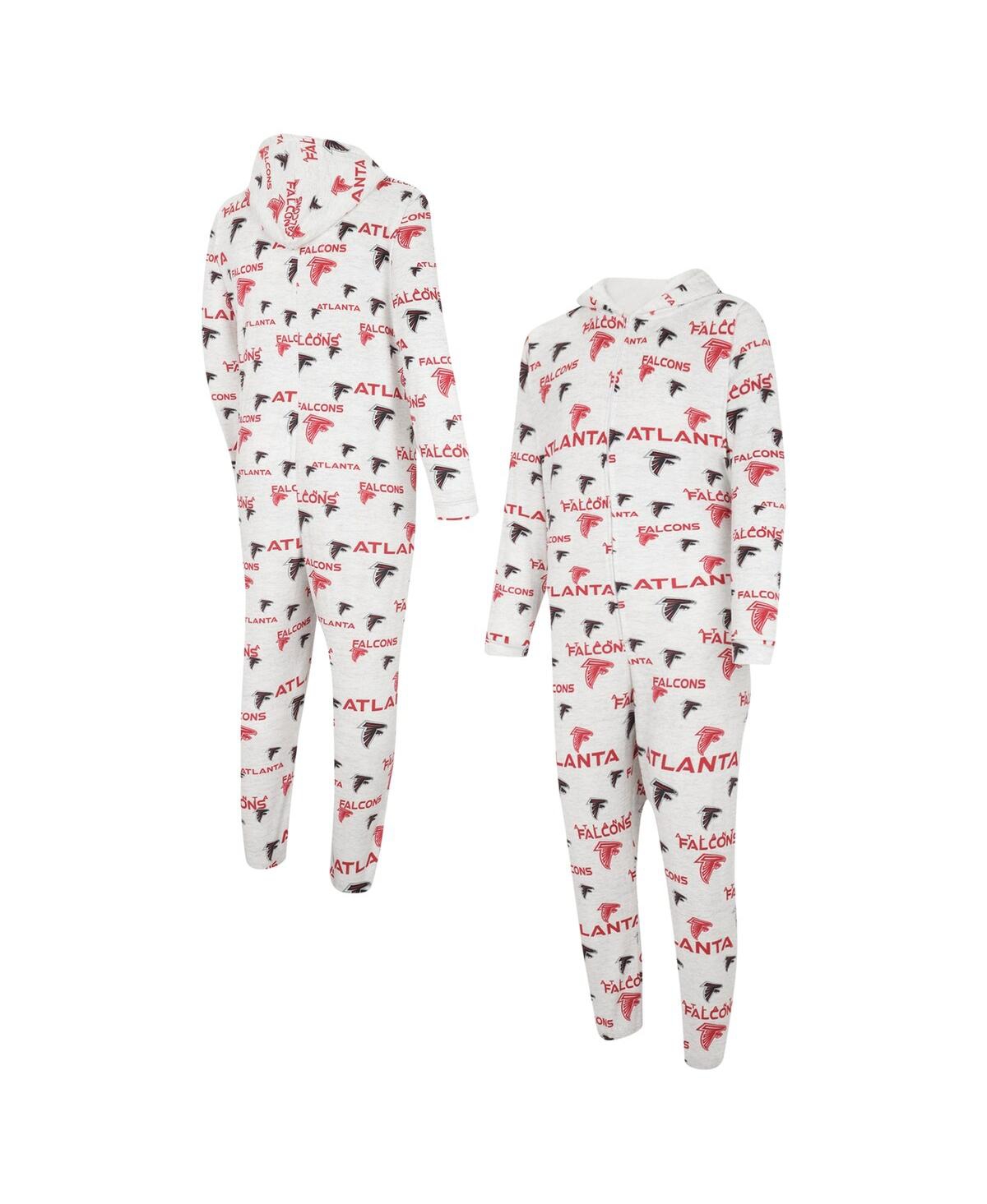 Shop Concepts Sport Men's  White Atlanta Falcons Allover Print Docket Union Full-zip Hooded Pajama Suit