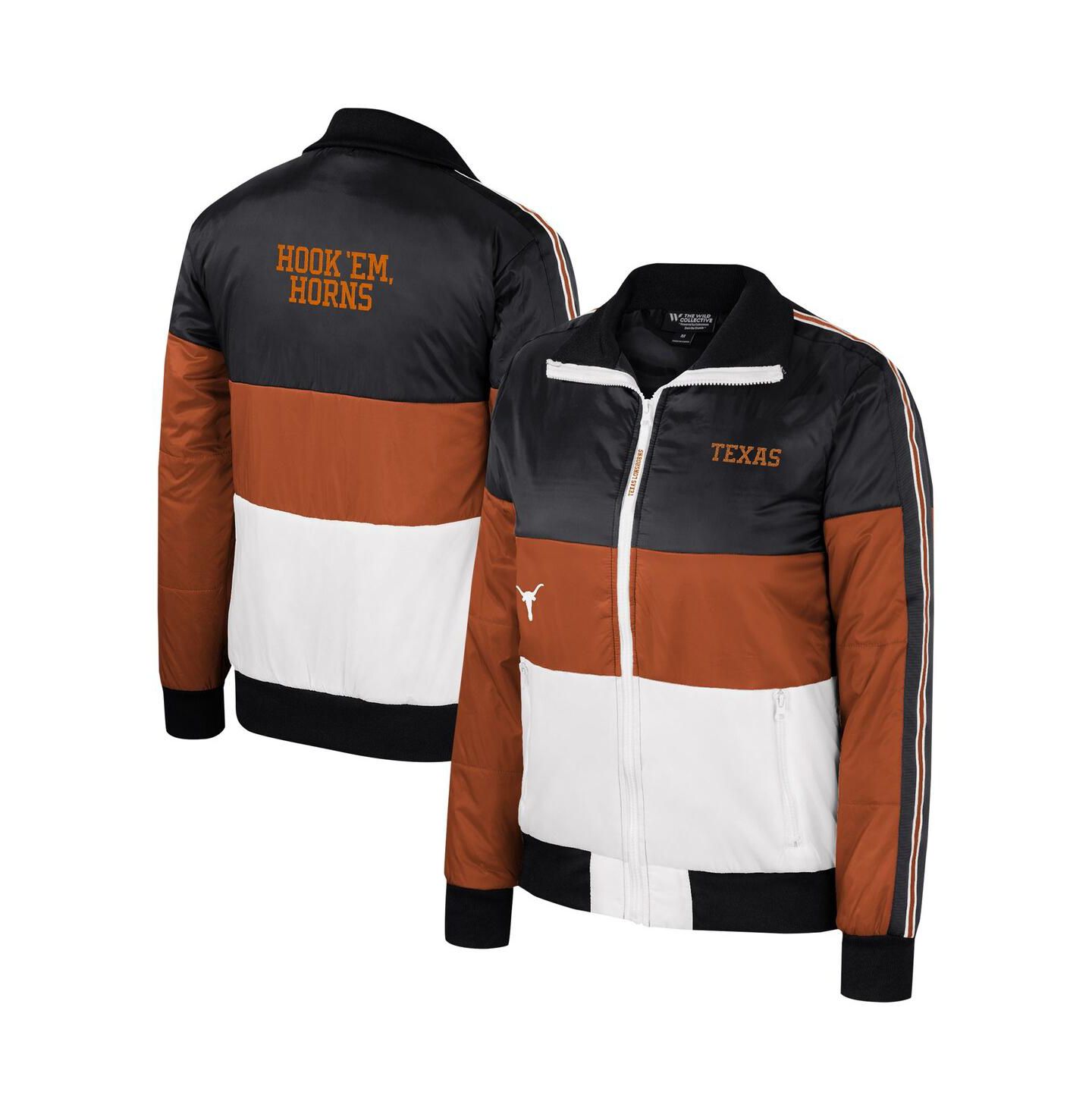 Женская куртка The Wild Collective Texas Orange Texas Longhorns Color-Block Puffer Full-Zip — фото 1