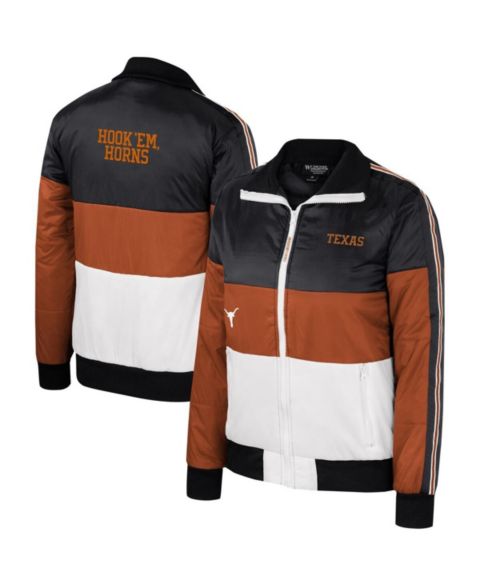 Женские куртки The Wild Collective Women's Texas Orange Texas Longhorns Color-Block Puffer Full-Zip Jacket
