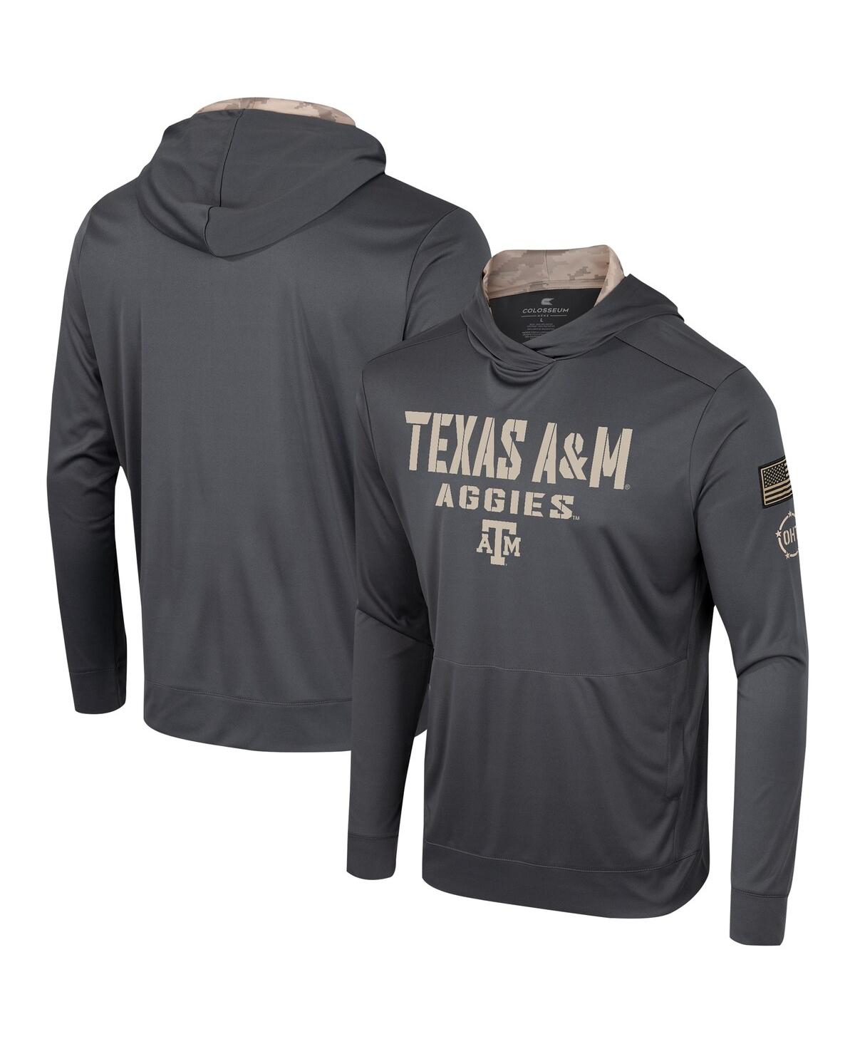Men's Colosseum Charcoal Texas A&M Aggies Oht Military-Inspired Appreciation Long Sleeve Hoodie T-shirt - Charcoal