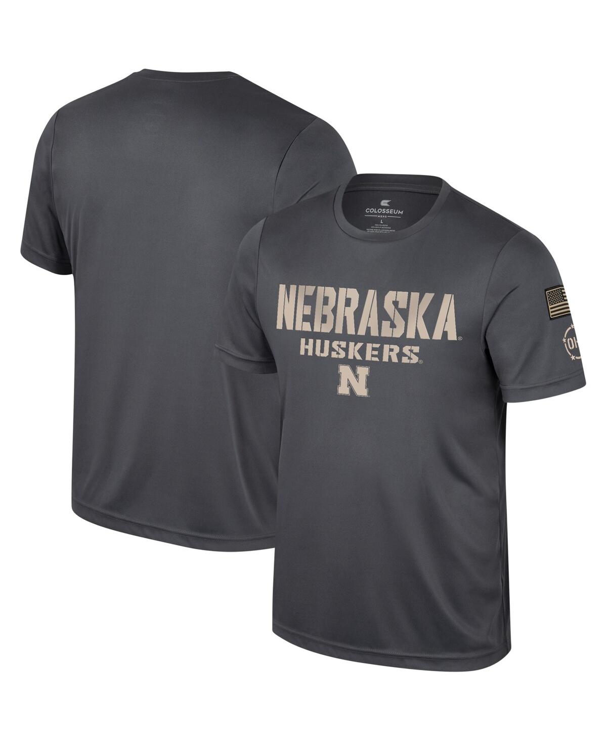 Men's Colosseum Charcoal Nebraska Huskers Oht Military-Inspired Appreciation T-shirt - Charcoal