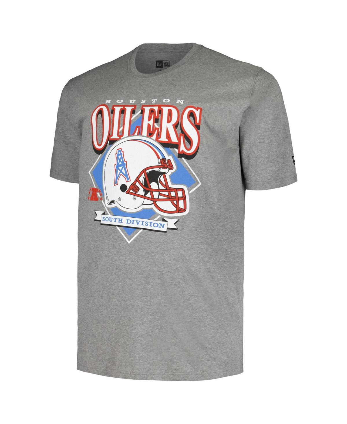 Shop New Era Men's  Gray Houston Oilers Big And Tall Gridiron Classics Helmet Historic Mark T-shirt