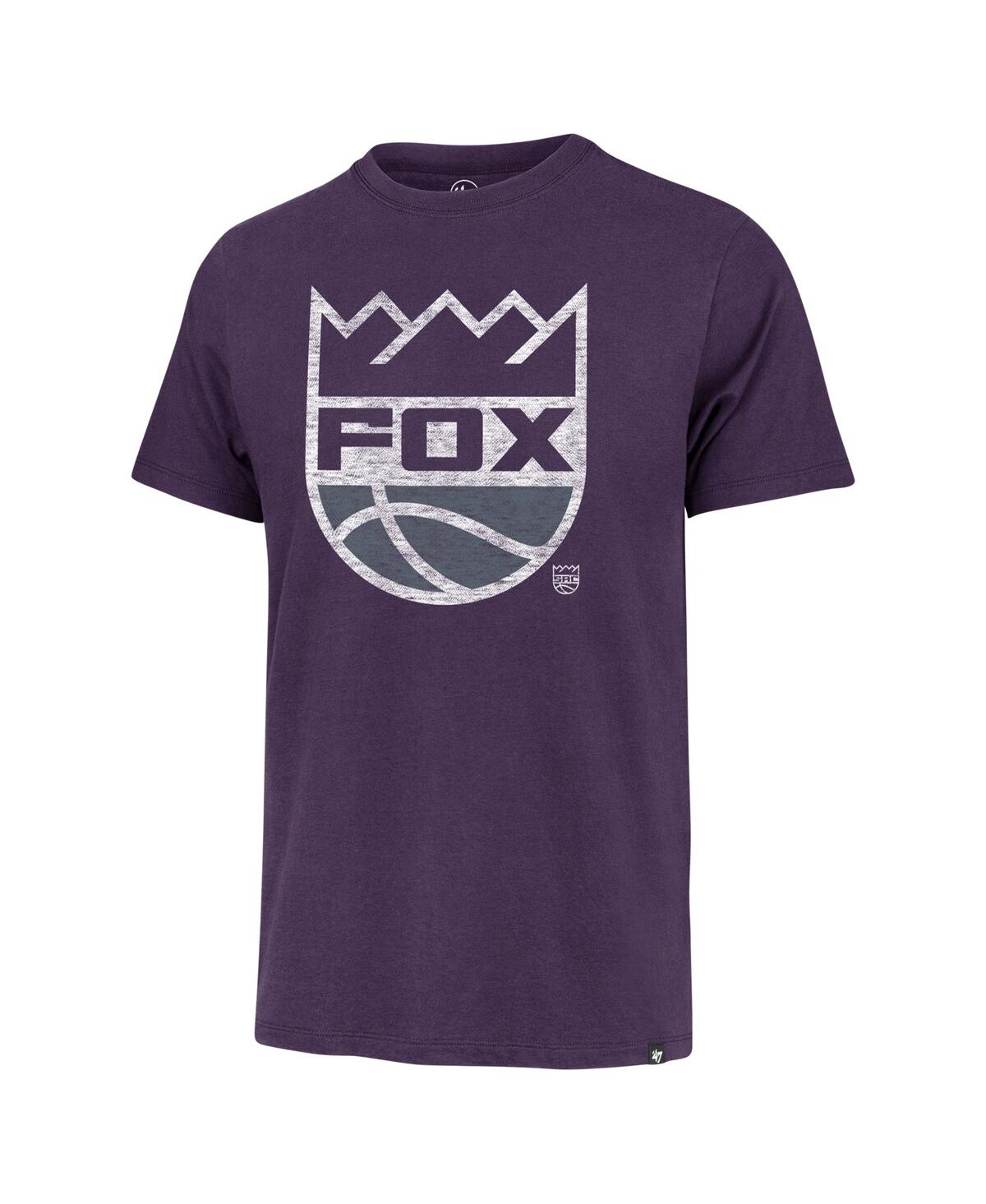 Men's '47 Brand De'Aaron FoxDistressed Sacramento Kings Player Logo T-shirt - Purple
