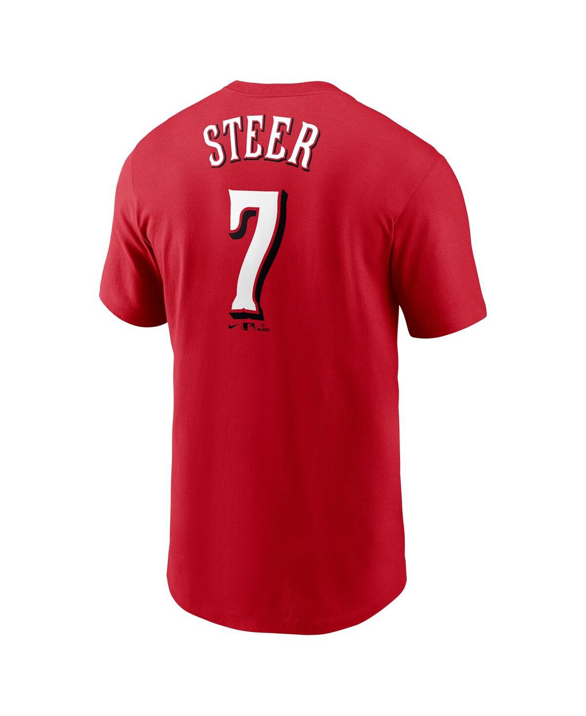 Men's Nike Spencer SteerCincinnati Reds Player Name and Number T-shirt - Red