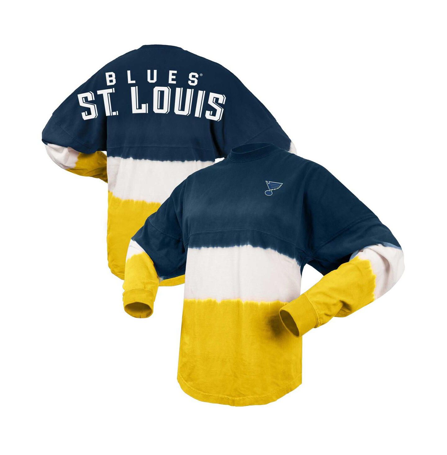 Женская футболка Spirit Jersey Navy, Gold St. Louis Blues Ombre Long Sleeve — фото 1