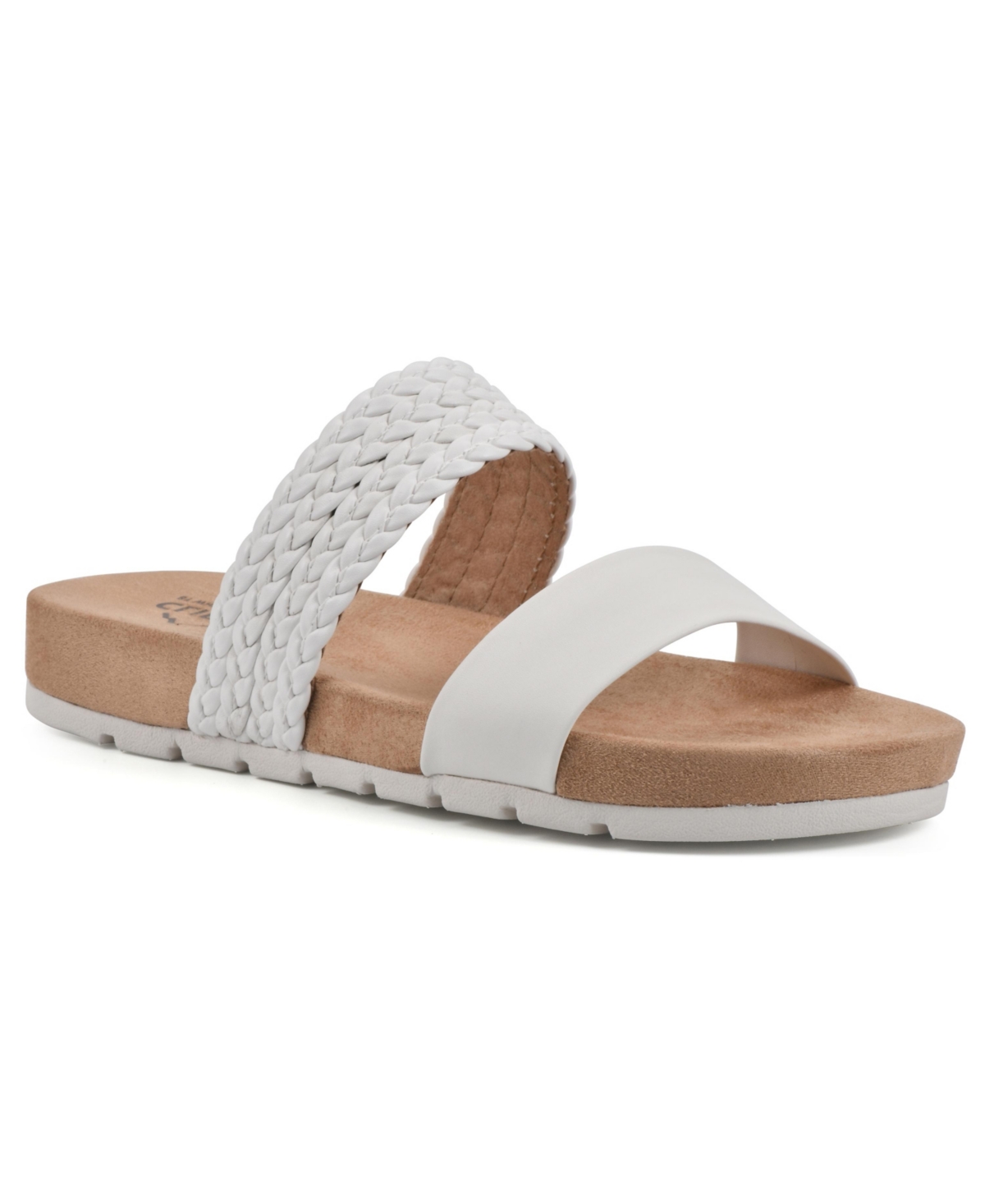 Tactful Slide Sandal - White Multi Smooth