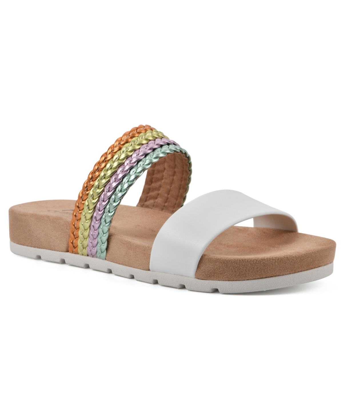 Cliffs By White Mountain Tactful Slide Sandal In White/multi/smooth