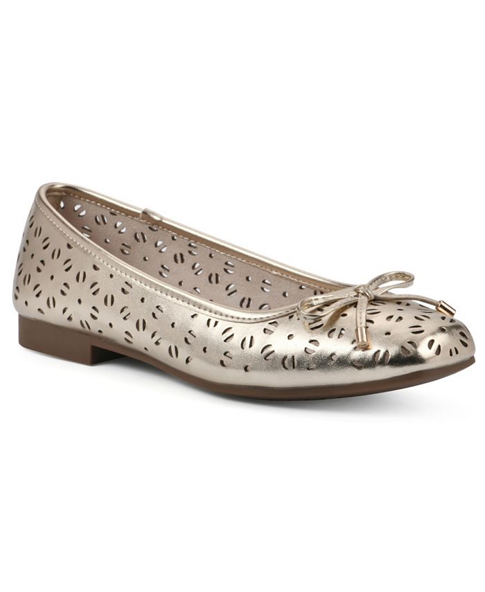 Macy's sales white flats