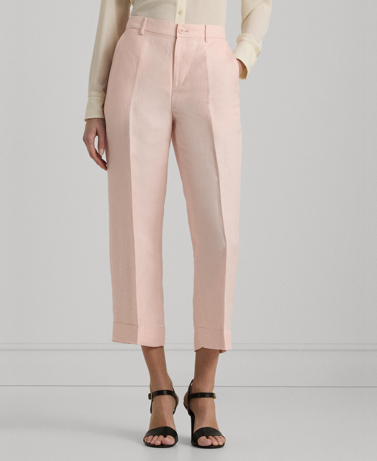 Lauren Ralph Lauren Women's Cropped Twill Pants In Pink Opal
