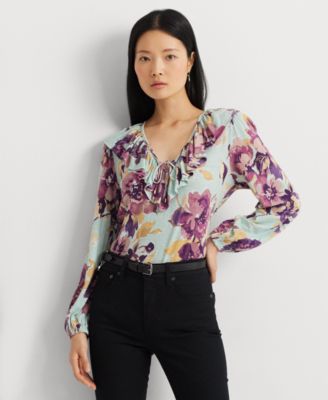 Lauren Ralph Lauren - Women's Ruffled Blouson-Sleeve Top