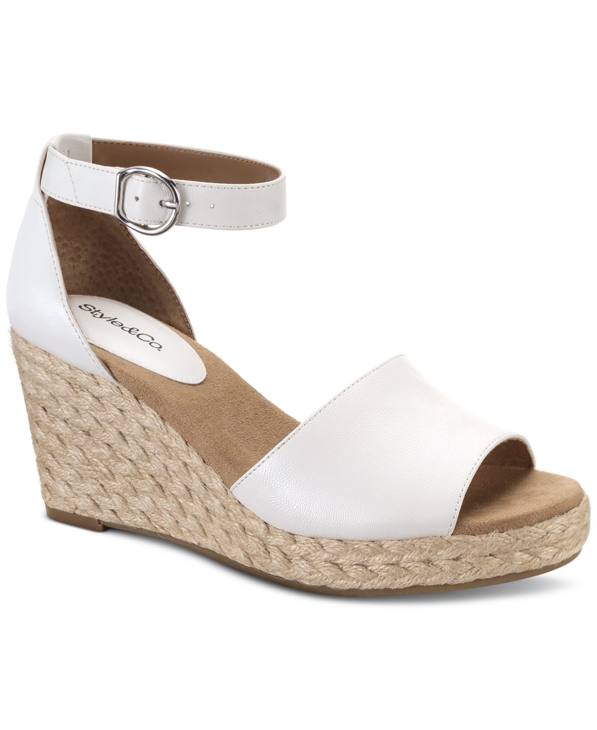 Style & Co Women's Seleeney Wedge Sandals, Created For Macy's In White