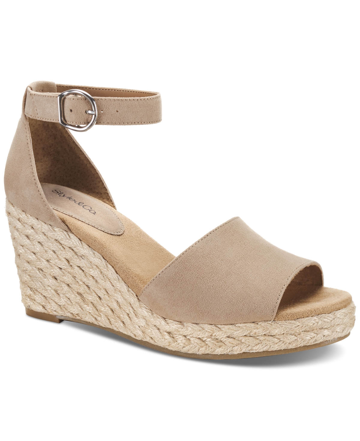 Style & Co Women's Seleeney Wedge Sandals, Created For Macy's In Light Taupe