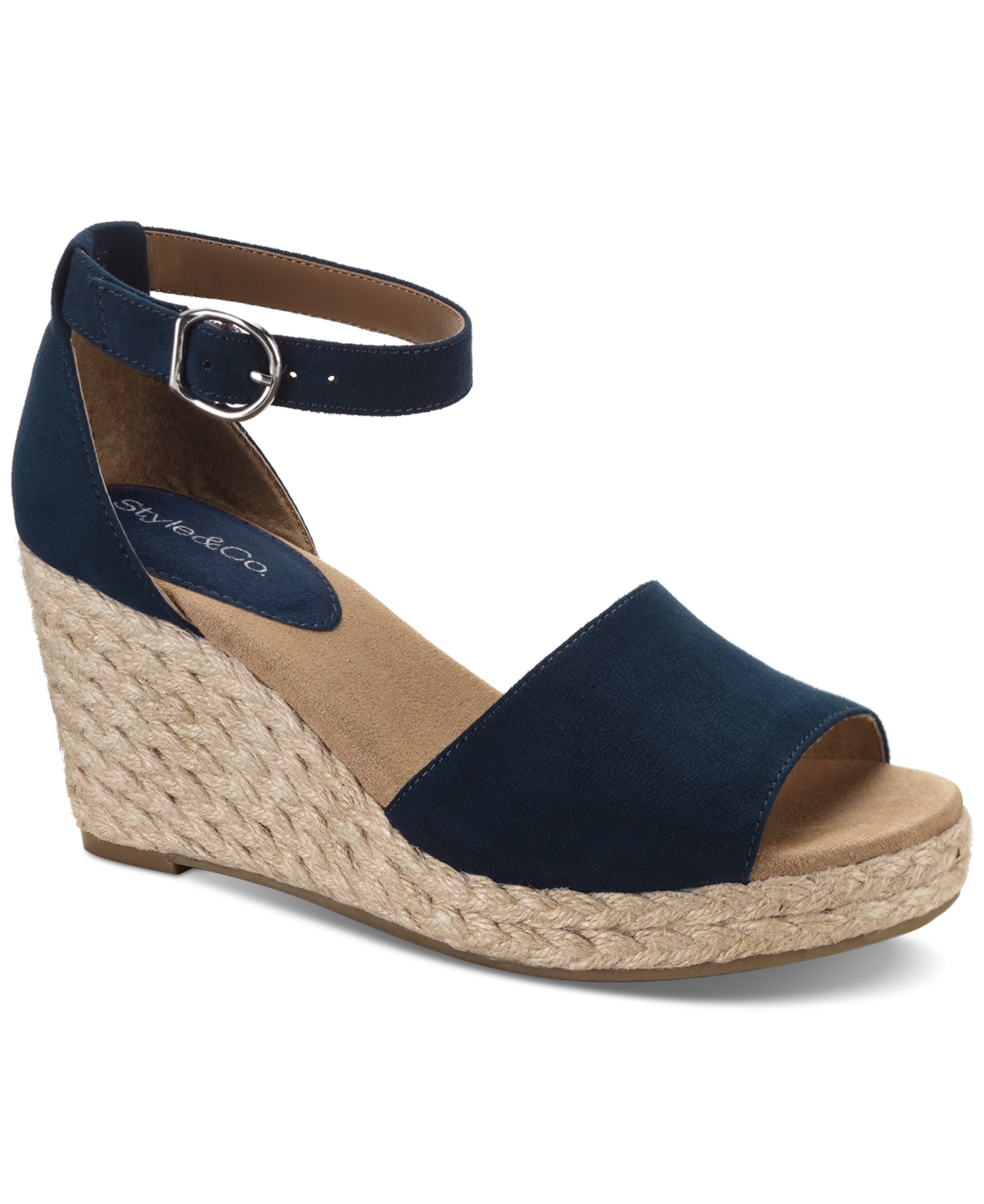 Style & Co Women's Seleeney Wedge Sandals, Created For Macy's In Navy
