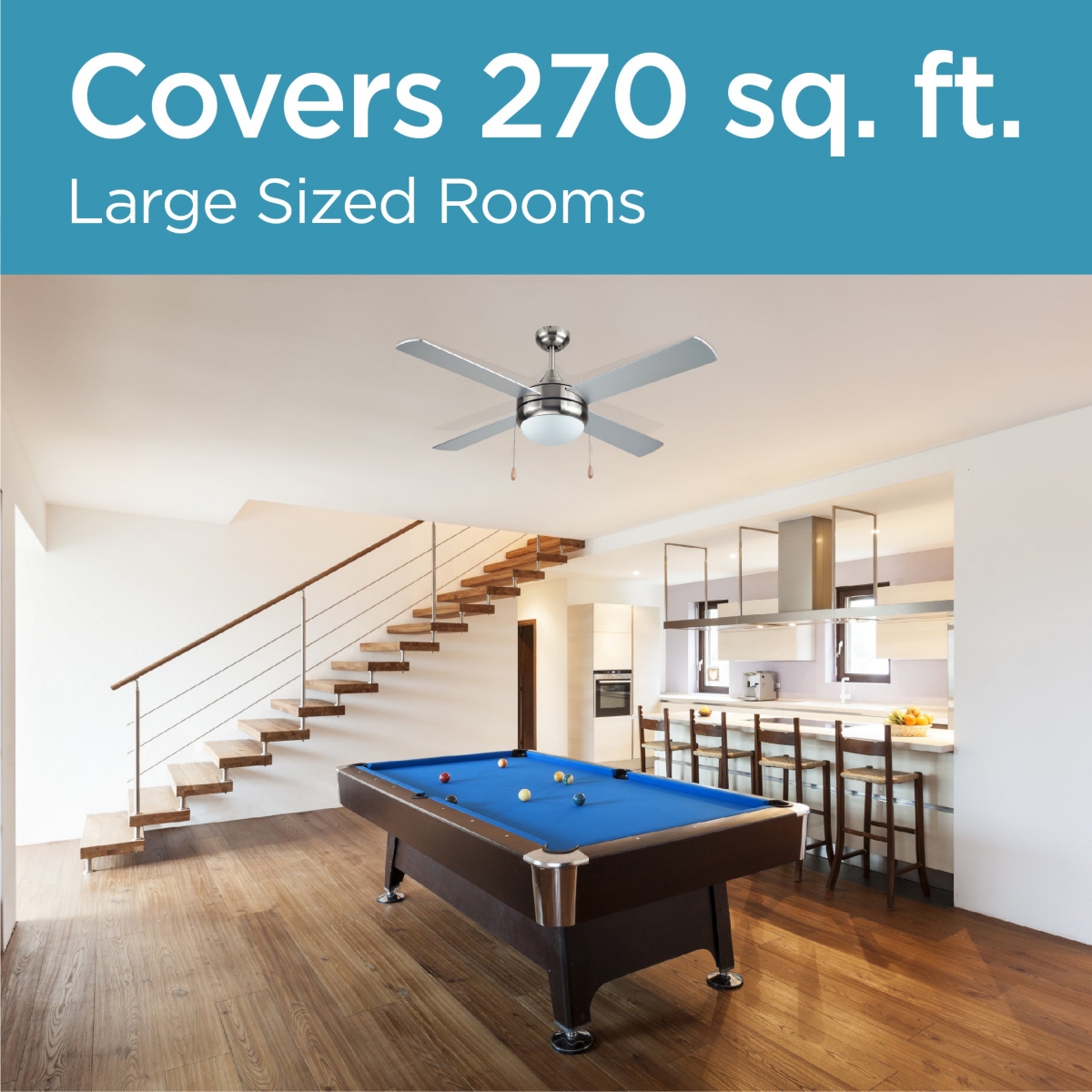52 inch Celing Fan with Pull Chain