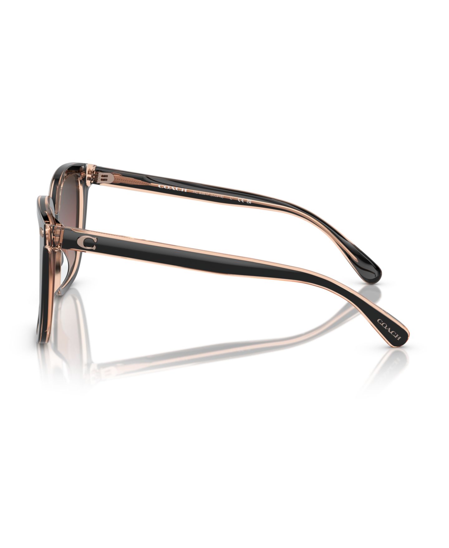 Женские солнцезащитные очки COACH CL919 Low Bridge Fit Sunglasses, Gradient HC8381F, цвет: Чёрный — фото 3